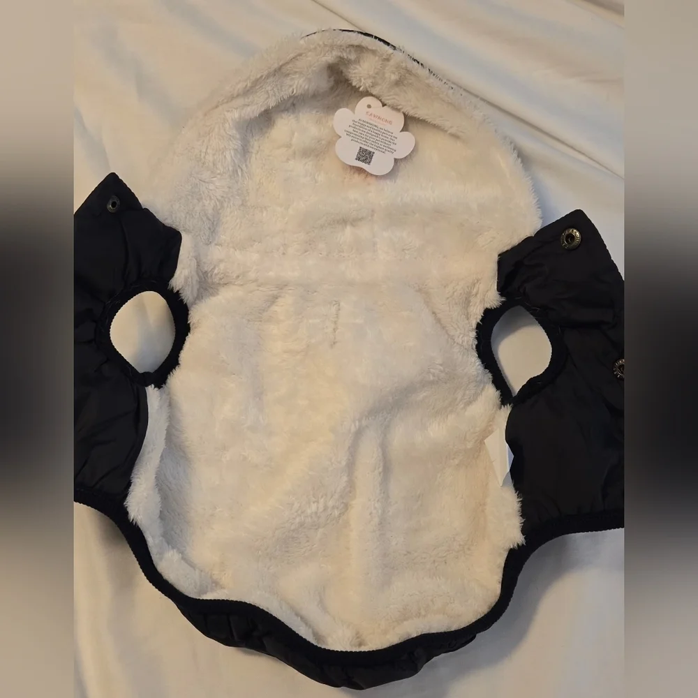 SAWMONG Navy Blue Dog Fleece Jacket with Hood #459 - Picture 6 of 13